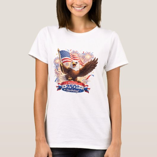 mom Tshirt Happy 250th Birthday USA! Tシャツ (正面)
