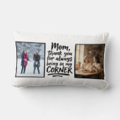 Mom Two Photo Quote In My Corner Soft Modern ランバークッション (裏面)