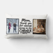 Mom Two Photo Quote In My Corner Soft Modern ランバークッション (正面)