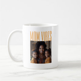 Mom Vibes カスタムフォト コーヒーマグカップ