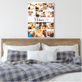 Mom We Love youハートモダンPhoto Collage キャンバスプリント (インサイチュ (寝室))