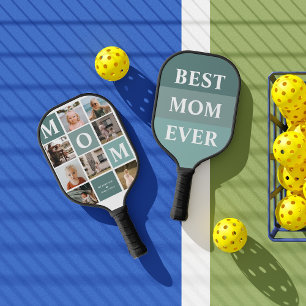 Mom We Love You モダン8枚フォトカラーブロック ピックルボールラケット