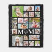 MOM WE LOVE YOU 19 Photo Collageカラーカスタム逃亡 フリースブランケット (正面)