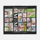 MOM WE LOVE YOU 19 Photo Collageカラーカスタム逃亡 フリースブランケット (正面(横))