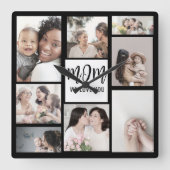 Mom We Love You Mothers カスタム Mothers Day Photo スクエア壁時計 (正面)