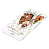 Mom Wildflowerかわいらしタイポグラフィアート4ハート写真 マグネット (左側)