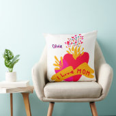 Mom with colorful hearts クッション (椅子)