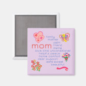 Mom Word Cloud- – マグネ飾ット マグネット (正面/裏面)