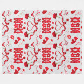 MOM/WOW：グレーの赤のラブレター | フリースブランケット (正面(横))