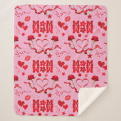 MOM/WOW：ピンク色の赤いラブレター | シェルパブランケット (正面)