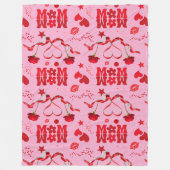 MOM/WOW：ピンク色の赤いラブレター | フリースブランケット (正面)