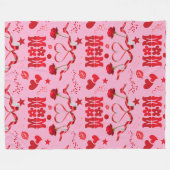 MOM/WOW：ピンク色の赤いラブレター | フリースブランケット (正面(横))