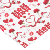 MOM/WOW:白い赤のラブレター | ショートテーブルランナー (コーナー)