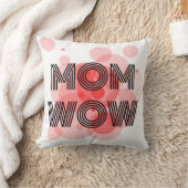 MOM WOW BLACK on red | クッション (ブランケット)
