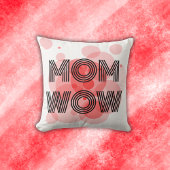 MOM WOW BLACK on red | クッション
