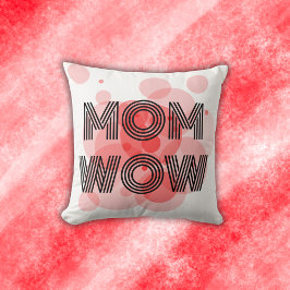 MOM WOW BLACK on red | クッション