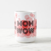 MOM WOW BLACK on red | コーヒーマグカップ (中央)