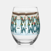 Mom Wow Floral Reflection  ステムなしワイングラス (右)