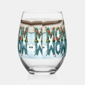 Mom Wow Floral Reflection  ステムなしワイングラス (左)