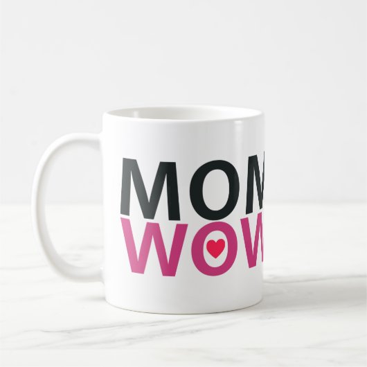 MOM WOW MUG Mother's Day Gift コーヒーマグカップ (左)