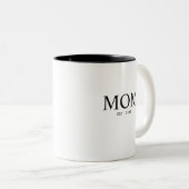 Mom Year Established ツートーンマグカップ (正面右)