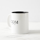 Mom Year Established ツートーンマグカップ (正面左)