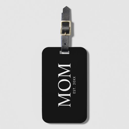 Mom Year Established ラゲッジタグ (正面縦)