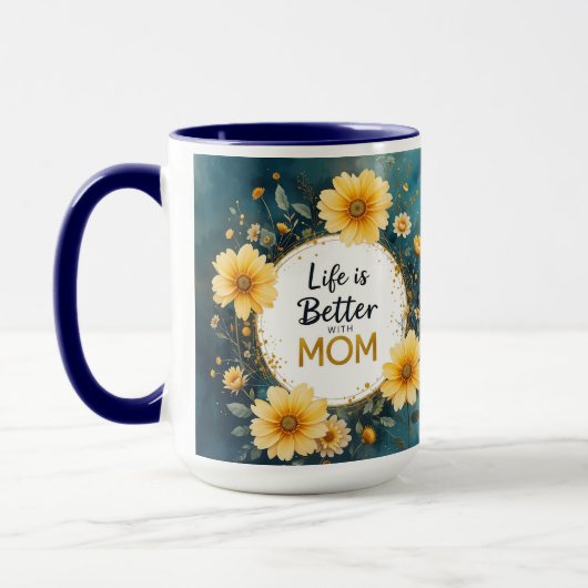 MOM Yellow Wildflowers Butterflies マグカップ (左)