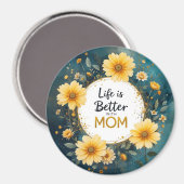 MOM Yellow Wildflowers Butterflies マグネット (正面/裏面)