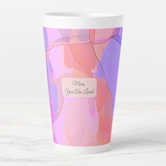 Mom, You Are Loved Abstract Pastel カフェラテマグ (正面)