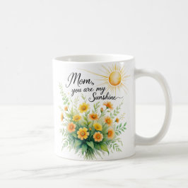 Mom, You Are My Sunshine | フローラル ウォーターカラー コーヒーマグカップ