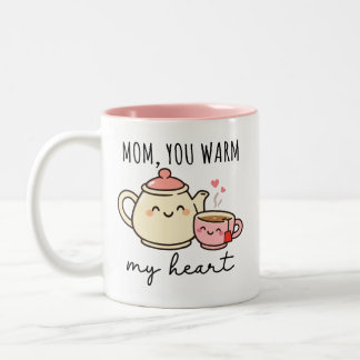 Mom you warm my heart - Mothers Day Mug ツートーンマグカップ