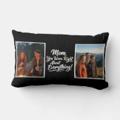 Mom You Were Right Two Photo Brush Script Keepsake ランバークッション (裏面)