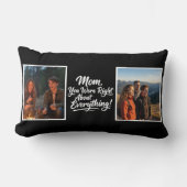 Mom You Were Right Two Photo Brush Script Keepsake ランバークッション (正面)