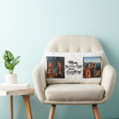 Mom You Were Right Two Photo Brush Script Keepsake ランバークッション (椅子)