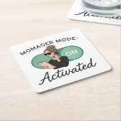 Momagerモード:アクティブ化された石コースター スクエアペーパーコースター (アングル)