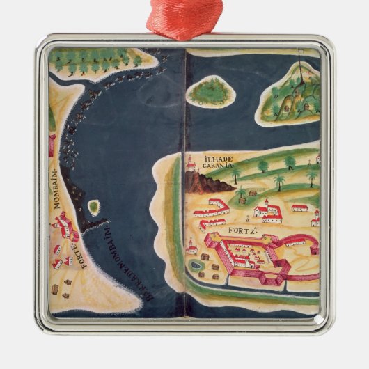 Mombassaのポルトガルの調査の地図 メタルオーナメント (正面)