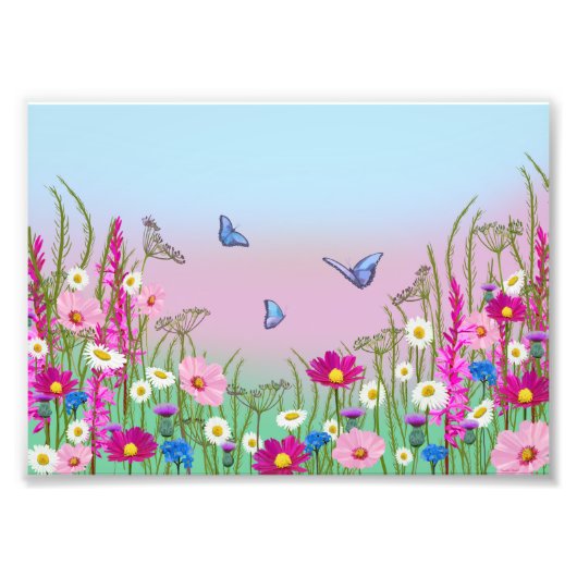 Moments in Bloom flower meadow garden wall poster フォトプリント (正面)