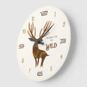 Moments in the Wild Deer Wall Clock ラージ壁時計 (傾斜)
