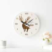 Moments in the Wild Deer Wall Clock ラージ壁時計 (ホーム)