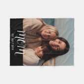 MomEstablished Black Modern Script Photo  フリースブランケット (正面(横))