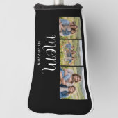 MomEstablished Modern Bold Script Black 3 Photo ゴルフヘッドカバー (回転90)