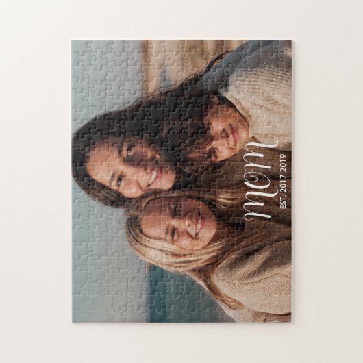 MomEstablished Modern Script Photo ジグソーパズル (縦)