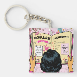 Momfulnessレシピブック かわいいコミックアート キーホルダー