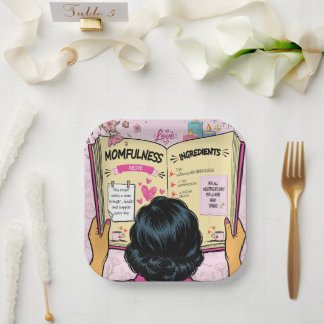 Momfulnessレシピブック かわいいコミックアート ペーパープレート