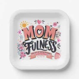 Momfulness マインドフルマザーフッド タイポグラフィ ペーパープレート