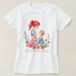 Momfulness 水彩アート マザー&チャイルド tシャツ