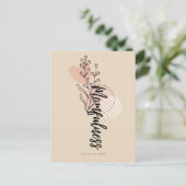 Momfulness Boho Floral Name Script Design ポストカード (スタンド正面)