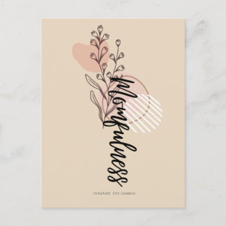 Momfulness Boho Floral Name Script Design ポストカード