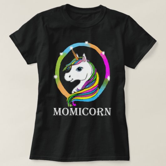 Momicornのワイシャツ、お母さんのためのギフト、ユニコーンのお母さん、母 Tシャツ (デザイン正面)